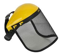 Mrisata Mesh Safety Helmet, Full Face Safety Helmet Hat Shield Protection with Mesh Visor for Industrial Chainsaw Gardening Logging Brushcutter Forestry Protection Mesh Mower Helmet