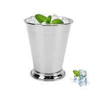 Mrisata Mint Julep Cup Julep Cup Stainless Steel Elegant Retro High Stability Beaded Mint Julèp Cups for Home (Classic Silver)