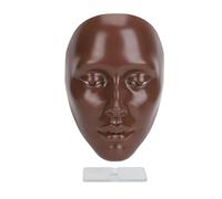 Mrisata Reusable Silicone Full Face Makeup Practice 5D Face Board, Mannequin Board with Detachable Eyes for for Emerging Makeup Artist, Beginners, Beginners (Black)