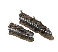 Mrisata Titanic Shipwreck Model Fish Titanic Model, Titanic Lost Wrecked Boat Ship Aquarium Decoration Ornament Wreck Ornaments