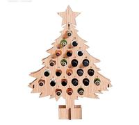 Mrisata Wine Bottle Christmas Tree Rack, Christmas Adult Advent Countdown Calendar 2021 Xmas Christmas Tree Alcohol Holders 24 Days Wine Bottle Stand Gifts for Adults