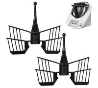 Mritrit 2 Butterfly Whisk for Thermomix TM5 TM6 TM31, Butterfly Mixing Attachment, Kitchen Food Processor Replacement Parts for Vorwerk Thermomix 14.5x14.5x2.5cm, Black