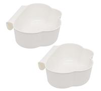 Mritrit 2 Pack Cloud Design Small Hanging Kitchen Bin, Over Door Trash Can for Food Scraps & Veg Peelings, Plastic Waste Basket with Cute Appearance for Small Kitchens, RV, Caravans (White)