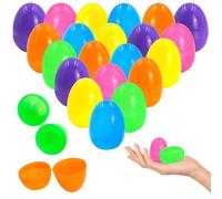 Mritrit 28 Pcs Plastic Eggs for Fill, 2.3" Easter Eggs Bulk, Empty Easter-Eggs for DIY Surprises, Easter Egg Hunt Prizes, Basket Stuffers, Spring Party Favors Decorations (6 Colors)