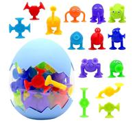 Mritrit Pack of 27 Suction Toys, Silicone Sucker Kids Bath Sensory Toddlers Toy Travel Cup Animals Montessori Building for 3-10 Years Boys and Girls Birthday Party Favours