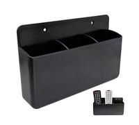 Mritrit Remote Control Holder Wall Mounted Self Adhesive, TV Remote Holder with 3-Slot Adjustable Storage for Home Office School (Black)