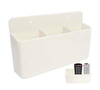 Mritrit Remote Control Holder Wall Mounted Self Adhesive, TV Remote Holder with 3-Slot Adjustable Storage for Home Office School (White)