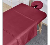 MRJ Microfiber Massage Sheet Set of 3 Pcs,for Massage Tables,Includes Massage Table Cover, Massage Fitted Sheet,and Massage Face Rest Cover,Burgundy