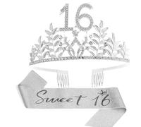 Mrkeung Birthday Crown Tiara for Women Jewelry Princess Queen Sash King Headband Wedding Party Accessories-613