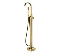 MRKU Bathtub Taps with Shower Floor Mounted Bath Filler with Hand Single Handle Bathroom Mixer with Diverter