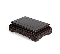 MRKU Bonsai base Retro Crafts Wooden Display Stand Teapot Potted Plant Rectangular Vase Buddha Statue Jade Ornament Pot,Small