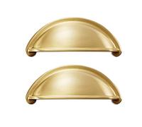 MRKU Cabinet Pulls Handles Door Drawer Concealed,2 Pcs Brass Shell,Semi Circle Vintage Cupboard for Dresser Wardrobe Furn