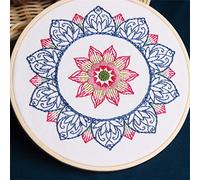 MRKU DIY Embroidery Hoop Stand Cross Stitch Needlework kit Flowers Kit Inner Peace Kaleidoscope Needlecraft for Beginner
