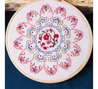 MRKU DIY Embroidery Hoop Stand Cross Stitch Needlework kit Flowers Kit Inner Peace Kaleidoscope Needlecraft for Beginner