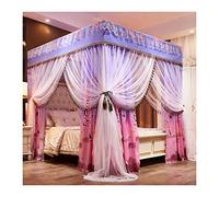 MRKU Double Layer Luxury Bed Canopy Mosquito Net,Single Double Bed Floor-standing Bed Curtain Bedroom Decor,Metal Stand easy installation