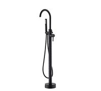 MRKU Floor Mount Tub Filler Brass Freestanding Bath Taps and 360° Swivel Spout
