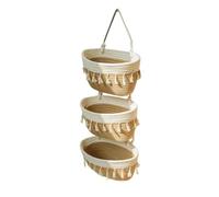 MRKU Folding Laundry Basket Household Storage Under Sink Boxes Over The Door 3 Layers Nursery Hangable Boho Organizer