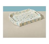 MRKU Fruit Basket Modern Tea Tray Breakfast Serving and Platter,Rectangular Hand-Painted Shell Stitching Snack