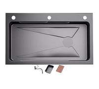 MRKU Kitchen Sink Unit 3-Hole Flexible,Nano-Coated Stainless Steel,Push-Drain Workstation,Undermount,Taichung,Topmount Installation