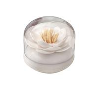 MRKU Toothpicks Dispenser Toothpick Box Holder Fashion Creative Plastic desktop Lotus shape with lid cotton swab storage Chic