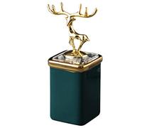 MRKU Toothpicks Dispenser Toothpick Box Holder Fashion With Lid Ceramic Portable Container Fawn Decoration for Kitchen Restaurant Chic