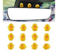 Mrltau 12 Pcs Mini Ducks Car Interior Decoration, with Adhesive Pads, Mini Figures Cute, Small Ducks Car Accessories Interior, Small Figures, Mini Figures Car Accessories, Miniature Decoration