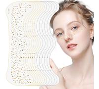 Mrltau 12 pieces glitter face freckle tattoo, glitter freckle tattoo foil, glitter face gold, glitter face silver, festival glitter face