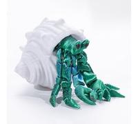 Mrltau 3D Printed Animals Hermit Crab Fidget, Full Articulated Flexible Crystal, 3D Printed Toys Gift For Boy And Adult, Cute Animal Toys Stuff, Home Office Decor(green)