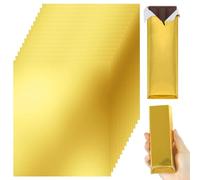 Mrltau 50 Pcs Chocolate wrapping for Dubai chocolate, 19 × 16 Cm, chocolate paper for wrapping Dubai, chocolate paper, aluminium foil gold for wrapping chocolate bar