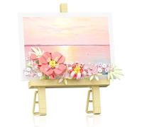 Mrltau Mini Flower Bouquet Building Set, Pink Building Flowers, Block Easel Blocks in Bloom, Desk Decorations Block Flowers, Message Stickers Block Tech Flower(362Pcs, Pink)
