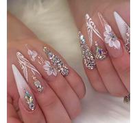 Mrltau Press On Nails Set with 24 Artificial Nails, Including Jelly Glue and Nail Adhesive, Easy Application, for DIY Nail Art at Home