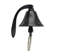 MrMrKura Cast Iron Dinner Bells with Rope, Decorative Hanging Bell for Church, Home, School, Indoor and Outdoor Decor