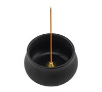 MrMrKura Ceramic Incense Holder for Sticks, Incense Burner Holder Ash Catcher with Non-Slip Pads, Incense Stick Holder for Unique Home Decor/Meditation/Yoga/Gift (Black)