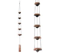 MrMrKura Copper Wind Chimes for Outside, Temple Wind Chimes with 5 Bells Feng Shui Wind Bell Pendent Memorial Windchimes for Home Garden Patio Backyard Decor (Bronze)