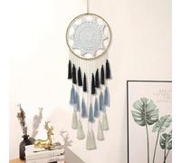 MrMrKura Dream Catchers Wall Decor for Bedroom, Dreamcatcher Teen Bedroom Decor Boho Macrame Wall Hanging Home Decor, Sun Dream Catcher for Girls, Boys, Gift, Wedding (Black)
