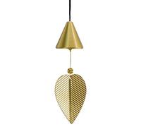 MrMrKura Gold Leaf Hanging Bell Decorative Bell for Good Luck, Hanging Wind Chime Ornament Window Home Decor Chinese Feng Shui Bells (1, cone shape)