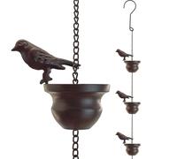 MrMrKura Rain Chains for Gutters Birds Rain Chain Gutter Adapter Rain Chimes for Outside, Metal Rain Catcher Gutter Chain Downspout for Heavy Rain