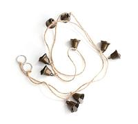 MrMrKura Vintage Jingle Bells Hanging String, 9 Antique Bronze Iron Bells Decorative Hanging Wind Chimes Gifts for Home and Garden Decor (Bronze Iron Bells)