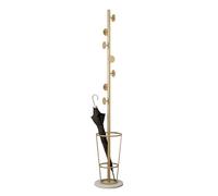 MRMRMNR Metal Coat Rack Freestanding Clothes Rack Stand with Umbrella Holder and Natural Marble Base, Coat Tree Hanger for Entryway Office Bedroom Hallway, Tall : 175cm, Gold/Black