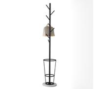 MRMRMNR Metal Coat Rack Freestanding Clothes Rack Stand with Umbrella Holder and Natural Marble Base, Coat Tree Hanger for Entryway Office Bedroom Hallway, Tall : 175cm, Gold/Black