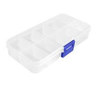 MRNHA 1 to 10 Compartment Plastic Storage Box Transparent for Pearl pin Jewelry Tools Small Accessories