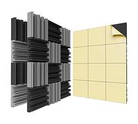 MRNHA 24 Pack Self-Adhesive Sound Proof Foam Panels,12 X 12 X 2 Inches Acoustic Foam,High Resilience Sound Proofing Padding