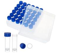 MRNHA 36Pcs 5Ml Tubes Plastic Vials with Screw Caps Small Sample Tubes Test Tubes with Storage Box for Lab Supplies Easy Install