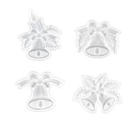 MRNHA 4Pcs/Set DIY Christmas Bell Ornament Silicone Moulds Resin Handicraft Casting Molds Handmade Home Decoration Crafts