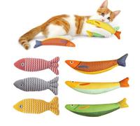 MRNHA 6 Pcs Cat Toys Saury Fish,Cat Chew Toy Catnip Toys for Indoor Cats