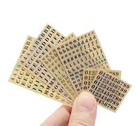 MRNHA 6 Sheets Small 0.12 Inch Alphabet Number Stickers Glitter Alloy Self Adhesive Letters Stickers Gold/Silver (3mm)