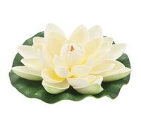 MRNHA 6Pcs Artificial Floating Foam Lotus Flowers,With Water Lily Pad Ornaments, White,Perfect for Patio Pond Pool Aquarium Home Garden Wedding Special Event Decoration
