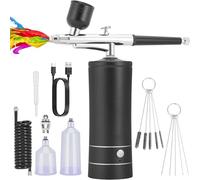 MRNHA Airbrush KIT Cordless Rechargeable Compressor Airbrush Set Automatically Handles Model Painting, Nails, Makeup B
