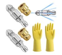 MRNHA Cleaning and Unclogging Nozzle,Pressure Turbo Nozzle, Sewer Cleaning Tool High-Pressure Nozzle 1/4inch Quickly Connector