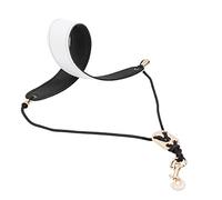 MRNHA Saxophone Neck Strap, Alto Sax Neck Strap, Clarinet Neck Strap White Leather Neck Band, White+Black